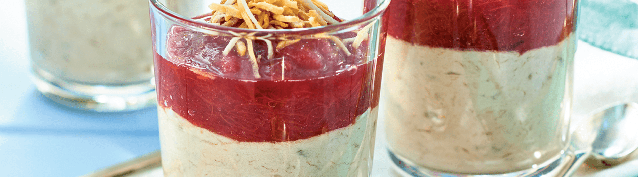 Fool aux bananes et à la rhubarbe