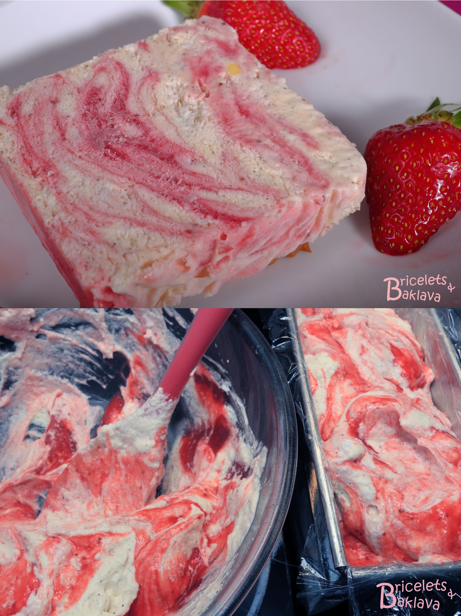 Parfait glacé fraise-rhubarbe