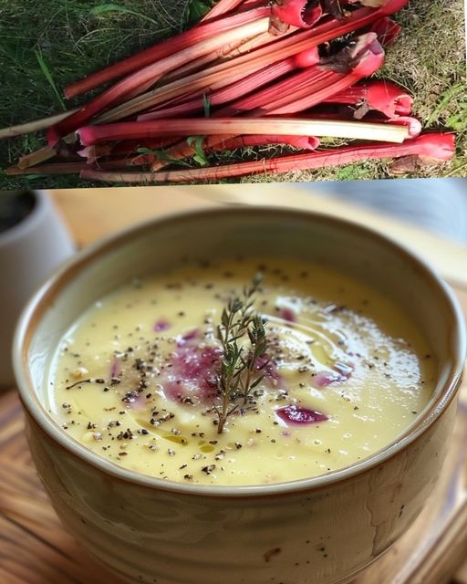 Soupe crémeuse à la rhubarbe