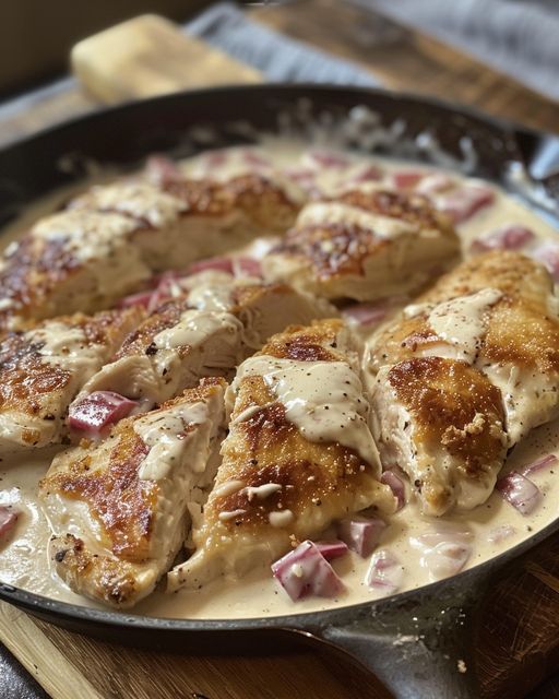 Poulet crémeux à la rhubarbe