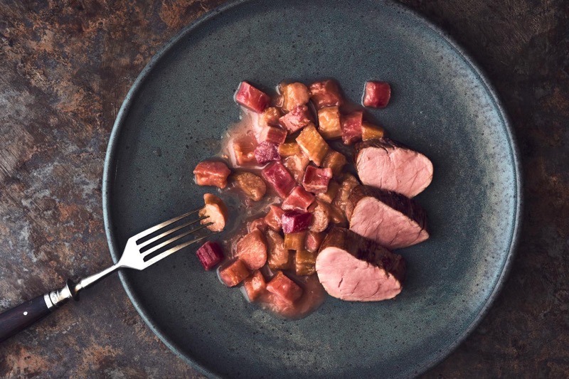 Filet de porc à la rhubarbe - Foody