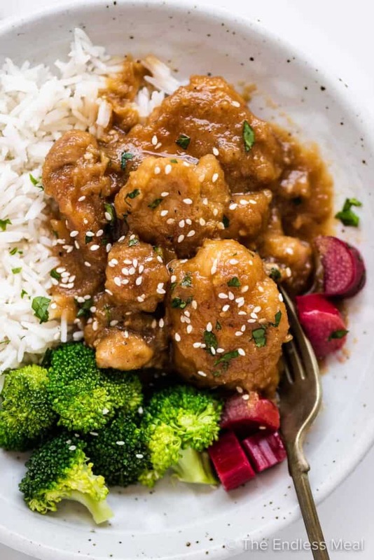 Poulet au miel et à la rhubarbe