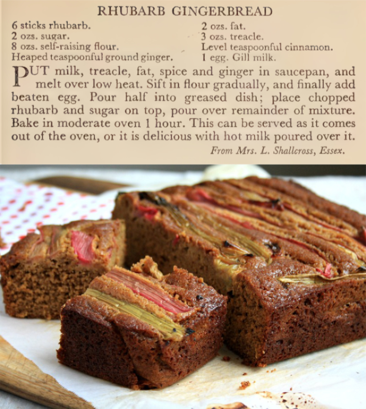 Pain d'épices à la rhubarbe