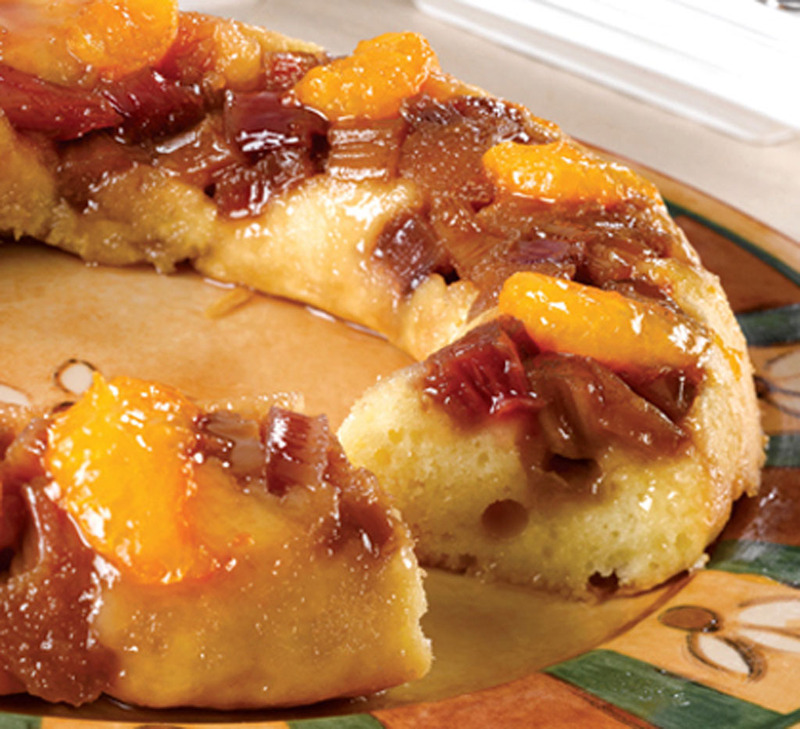 Gâteau renversé à la rhubarbe du québec