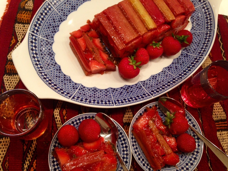 Terrine de rhubarbe aux fraises