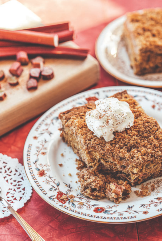 Gâteau crumble à la rhubarbe d'Oda