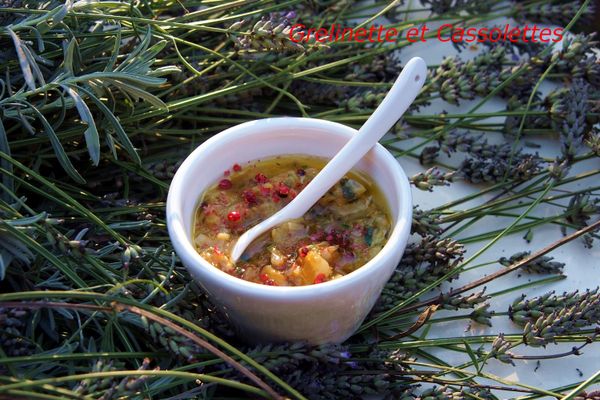 Vinaigrette de rhubarbe et échalotes