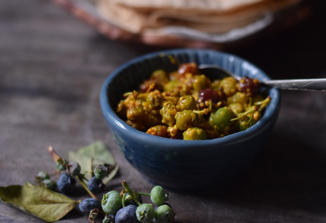 Bleuets verts crues marinés ou achar de bleuets verts