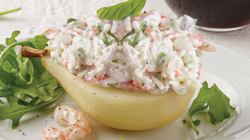 Poires farcies au crabe
