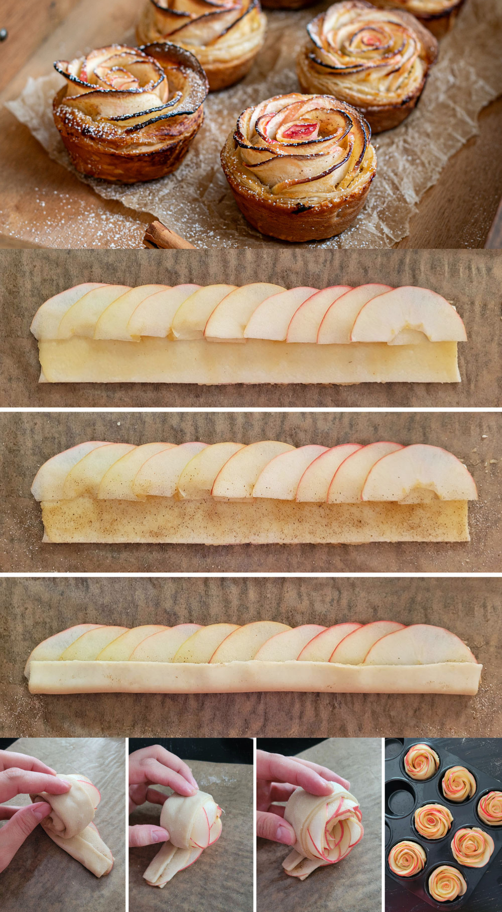Tartelettes aux pommes en forme de rose inspirées d’Alain Passard