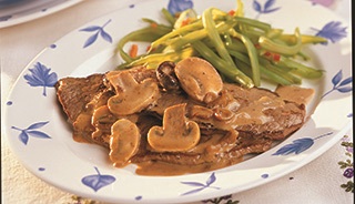 Escalopes de veau de grain aux champignons