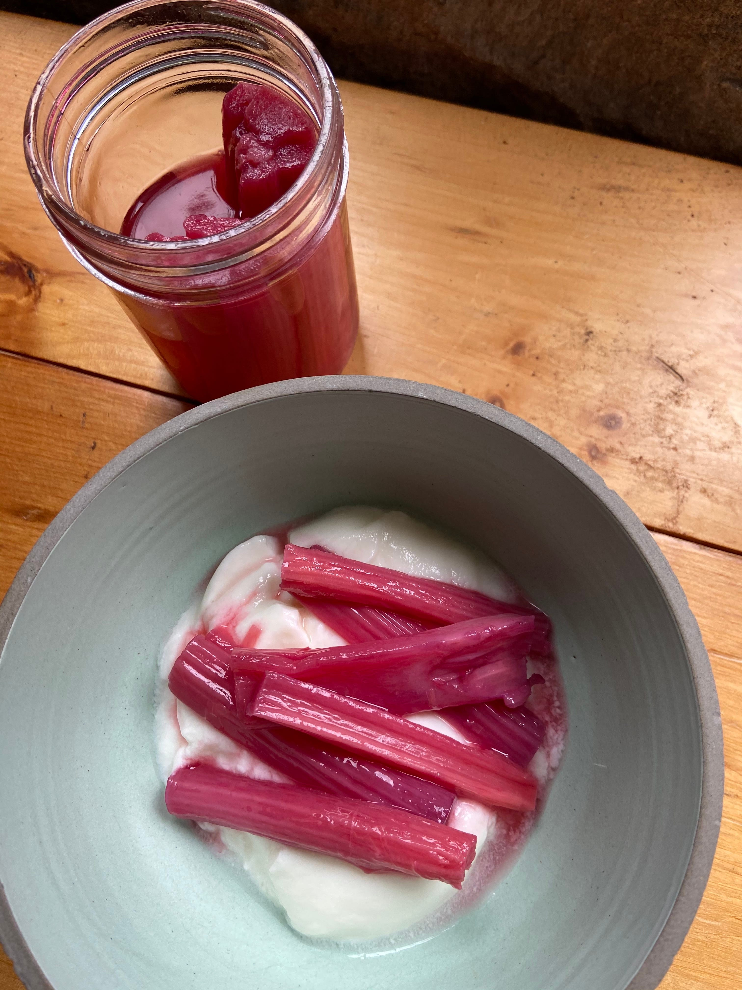 Rhubarbe en pot