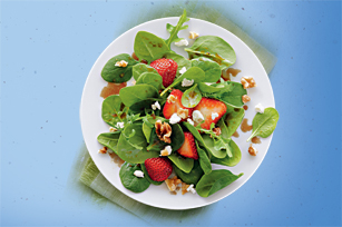 Salade aux fraises et au chèvre