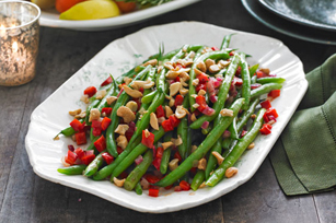Salade de haricots verts et noix de cajou sautés