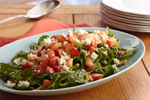 Salade tiède d'épinards et de pommes