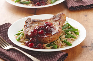 Côtelettes de porc rapides érable-canneberges