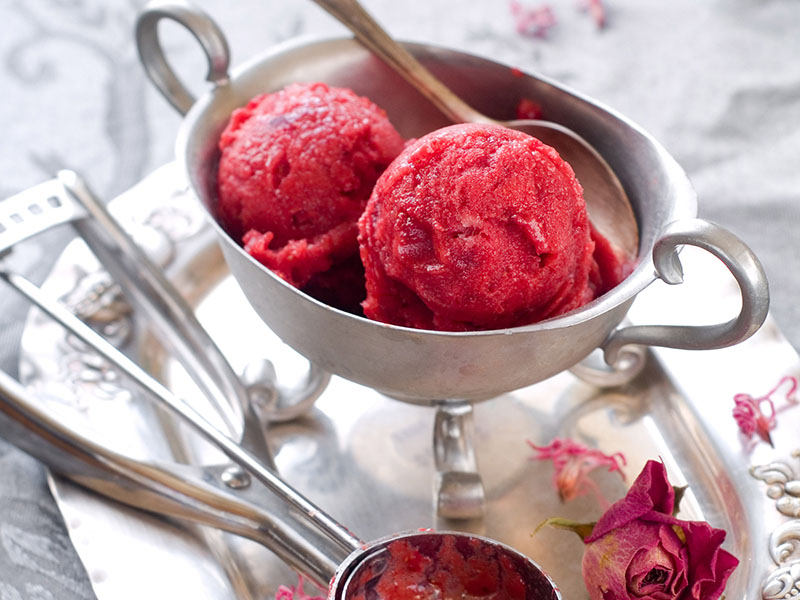Sorbet fraise et rhubarbe