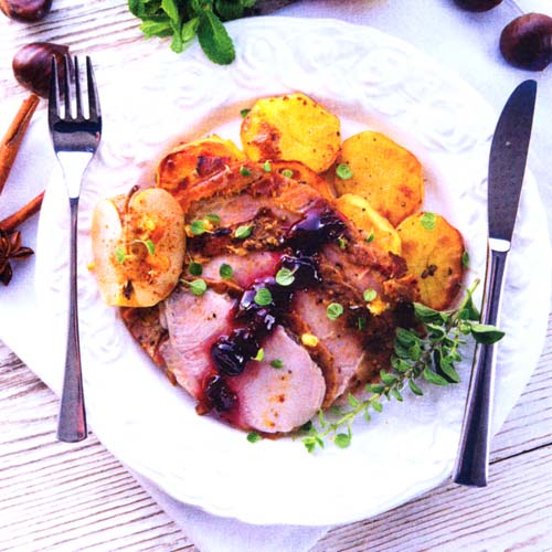 Rôti porc aux canneberges 