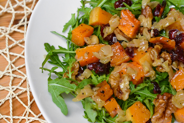 Salade tiède de courge grillée