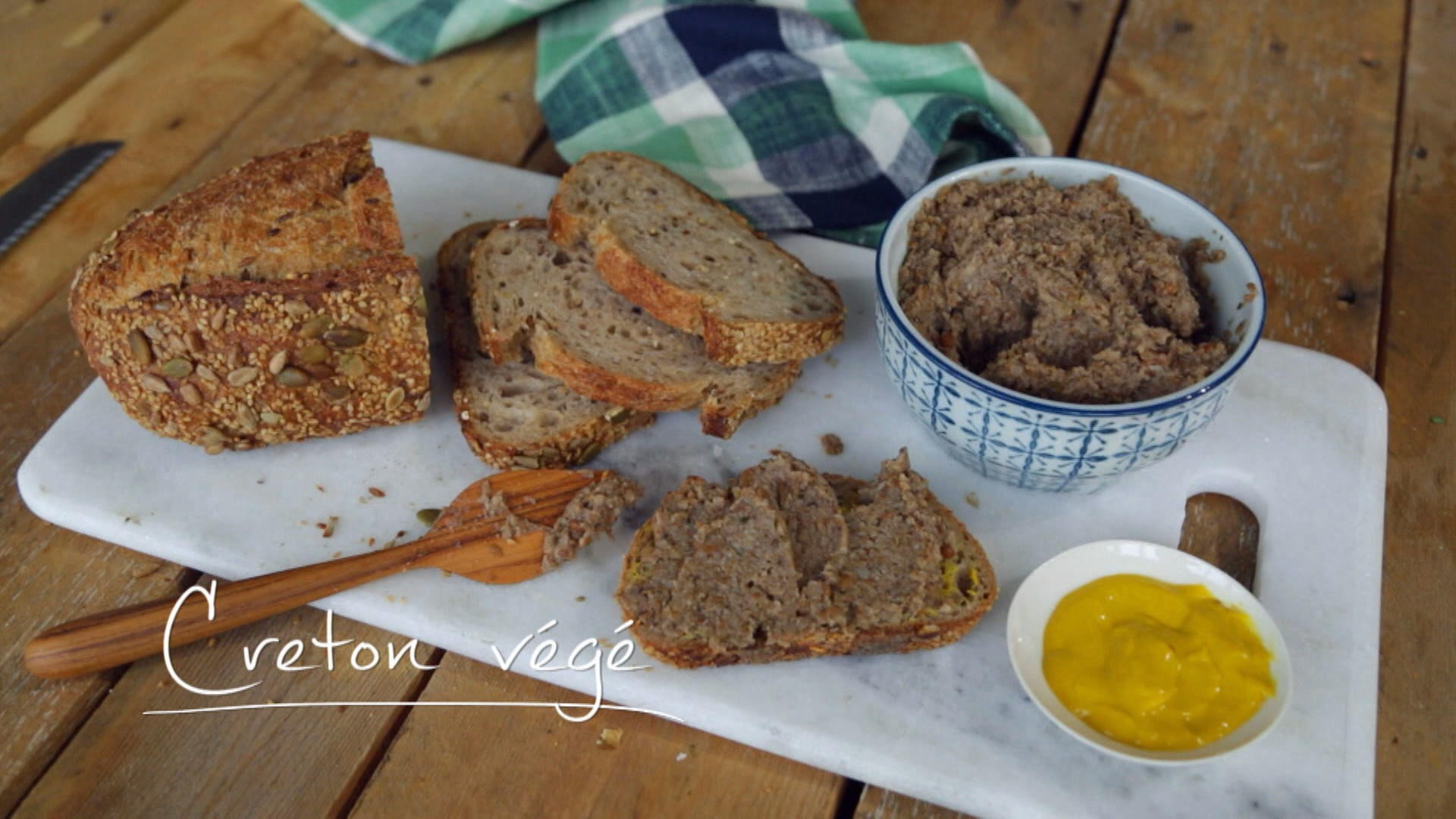 Cretons végés aux champignons et lentilles