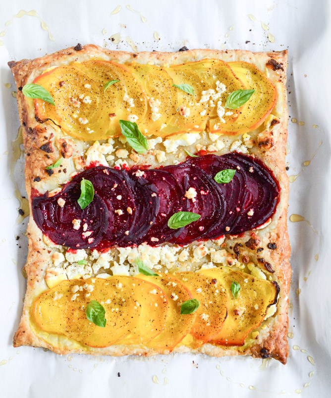 Beet, Goat Cheese and Honey Tarts