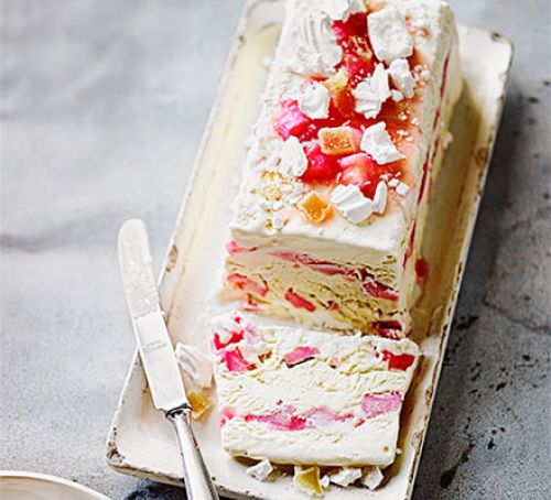 Rhubarb ripple semi-freddo
