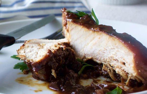  Poulet à la rhubarbe pan-frit