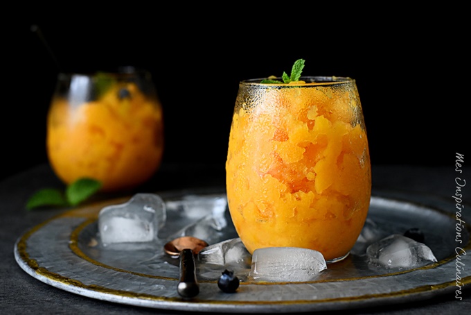 Granité de cantaloup et miel de fleurs d’été