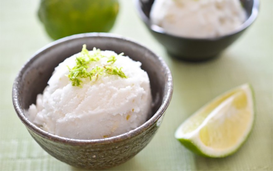 Sorbet lait de coco et lime
