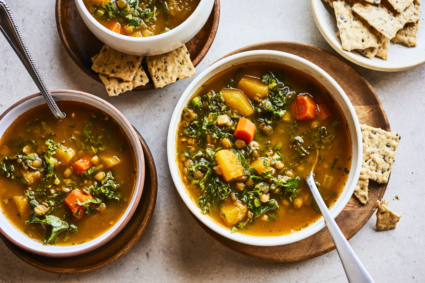 Soupe aux lentilles et à la courge