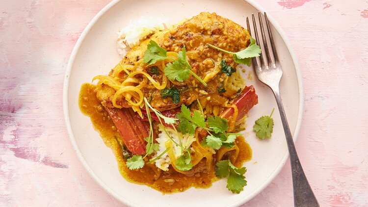 Poulet Poêlé à la Rhubarbe