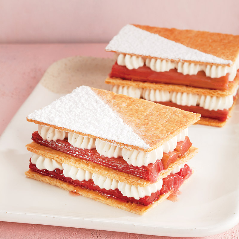 Millefeuilles rhubarbe-vanille