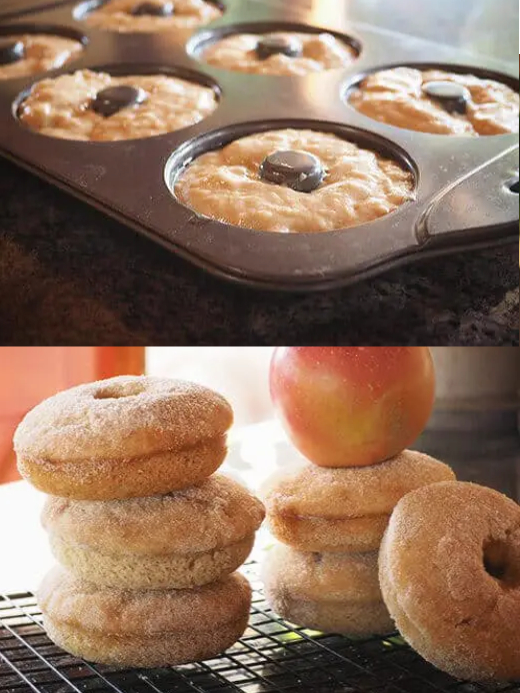 Beignets cuits au four à la cannelle et à la compote de pommes