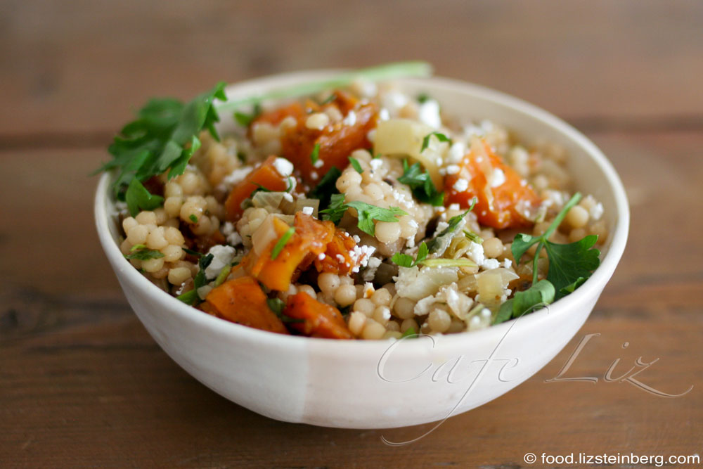 Couscous de poireaux au potiron caramélisé et fromage de brebis