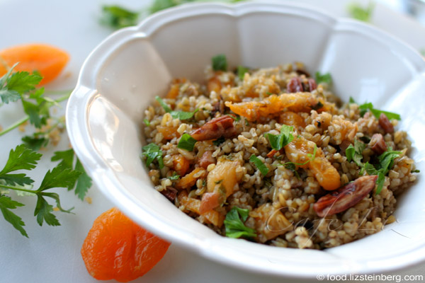 Blé vert aux abricots et noix de pécan